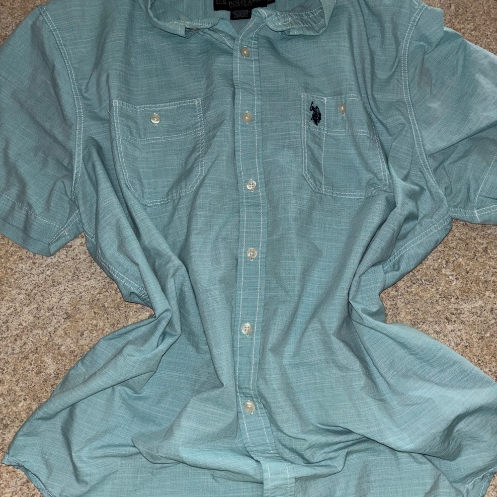 U.S. Polo Assn. Men's Aqua Button-Down Shirt
